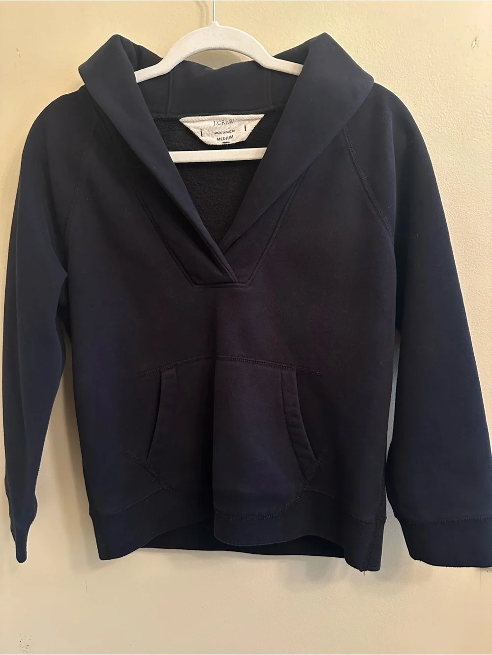 J. Crew Women's Black Shawl-Style Neckline Pullover Sweatshirt Size S/M 1011